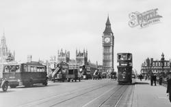 Westminster Bridge And The Houses Of Parliament 1931, London