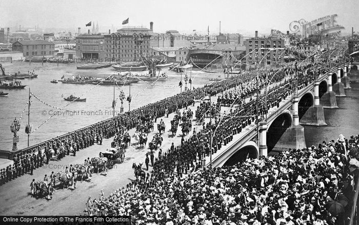 London, Westminster Bridge, Queen Victoria's Diamond Jubilee Day 1897