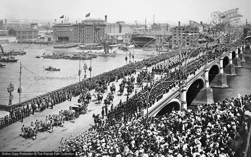 London, Westminster Bridge, Queen Victoria's Diamond Jubilee Day 1897