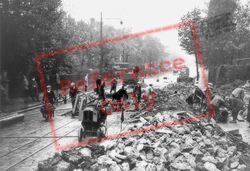 Workmen Repairing Damaged Tram Tracks c.1940, London