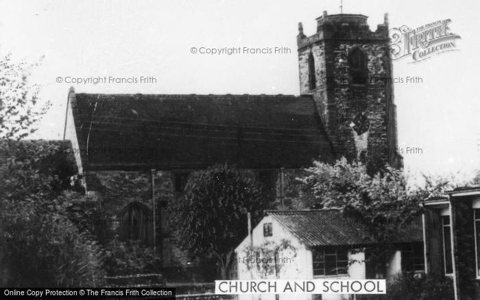 Photo of Long Itchington, Church And School c.1955