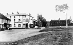 Long Melford, the Green and Black Lion Hotel c1955