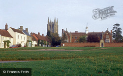 Village Green, Holy Trinity Church And Almshouses c.1990, Long Melford