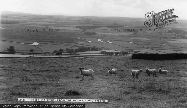 Photo of Long Preston, Horseshoe Bends From The Moors c.1960
