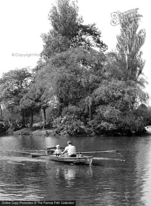 Photo of Longton, Rowing On The Lake c.1955