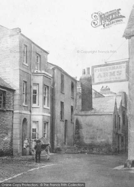 Photo of Looe, Higher Market Street, A Boy And A Donkey 1888