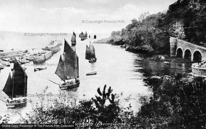 Photo of Looe, Luggers Leaving The Harbour c.1890