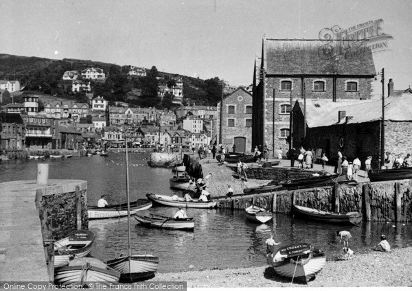 Photo of Looe, The Harbour East Side c.1955