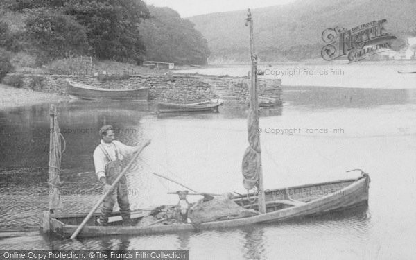 Photo of Looe, Trenant Point, A Fisherman And A Dog 1906