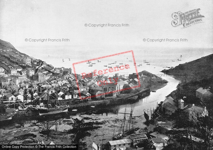 Photo of Looe, View From Hills, Showing Estuary c.1890