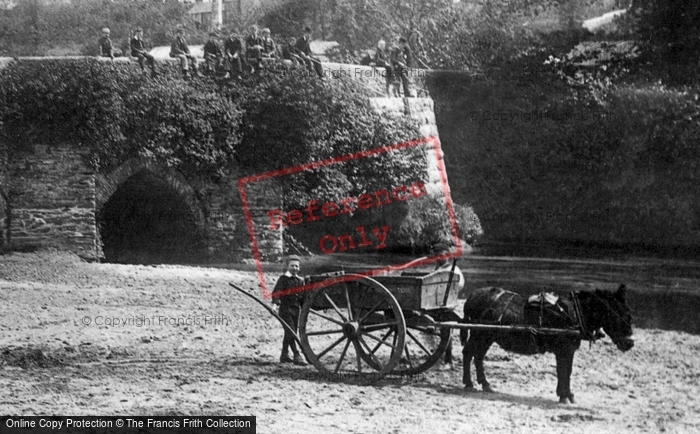 Photo of Lostwithiel, Pony And Cart By The Bridge 1892