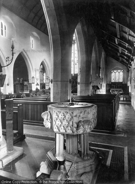 Photo of Lostwithiel, St Bartholomew's Church, Old Font 1922