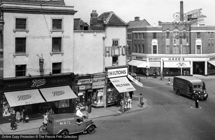 Photo of Loughborough, Market Place, Swan Street Corner c.1950