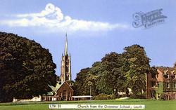 St James Church From The Grammar School c.1955, Louth