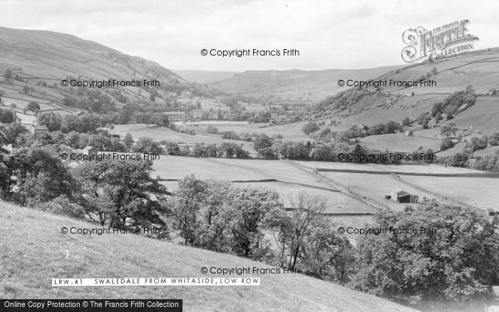 Photo of Low Row, Swaledale From Whitaside c.1960
