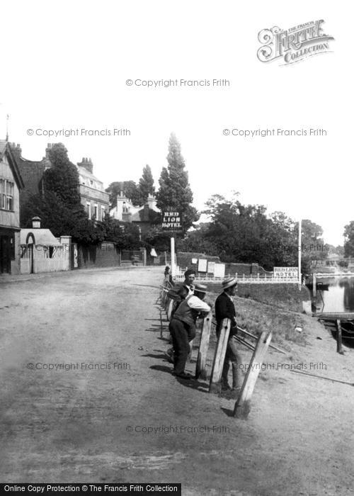 Photo of Lower Halliford, Men On The River Bank 1890