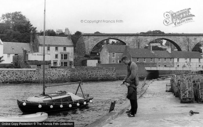 Photo of Lower Largo, Fishing At The Harbour c.1965