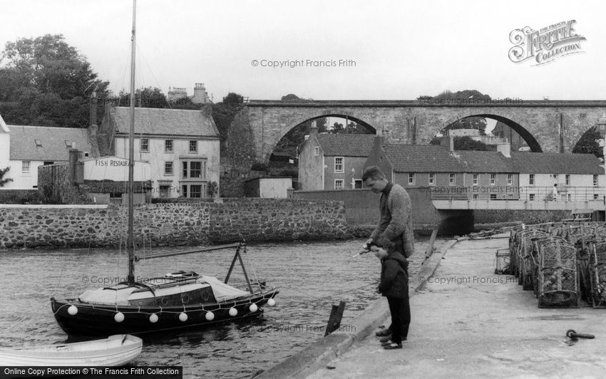 Lower Largo, Fishing at the Harbour c1965