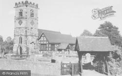 The Cobbles And St Oswald's Church c.1965, Lower Peover