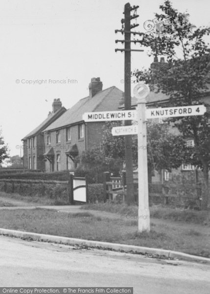 Photo of Lower Peover, The Village Sign Post c.1955
