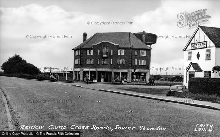 Photo of Lower Stondon, Henlow Camp Cross Roads c.1955