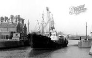 Boat In Harbour c.1965, Lowestoft