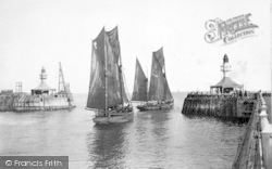 Boats Leaving The Harbour c.1900, Lowestoft