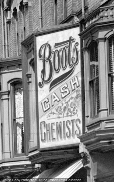 Photo of Lowestoft, Boots Sign 1896