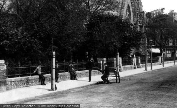 Photo of Lowestoft, Boys By St John's Church 1891