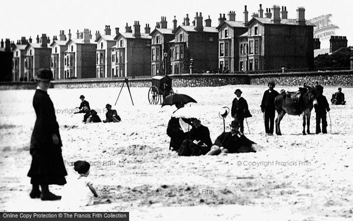 Photo of Lowestoft, People On The Beach 1887