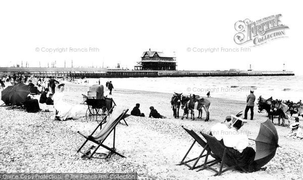 Photo of Lowestoft, The South Pier From The Sands 1896