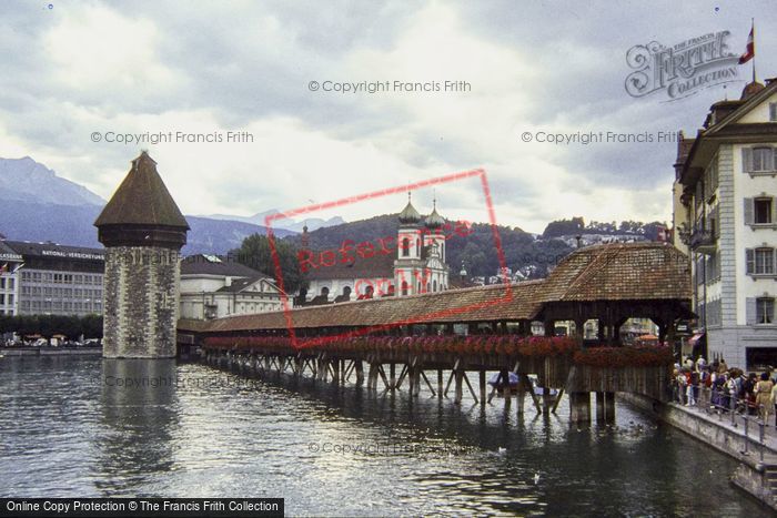 Photo of Lucerne, Bridge Over River 1983