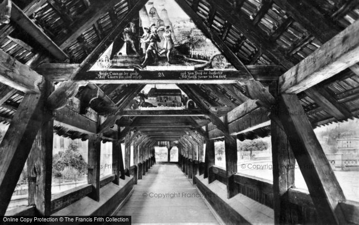Photo of Lucerne, Interior Of The Kapellbrücke c.1935