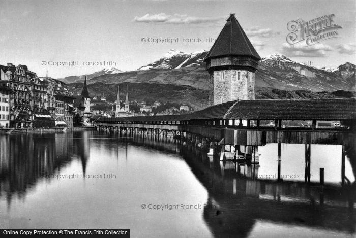 Photo of Lucerne, Kapellbrücke c.1935