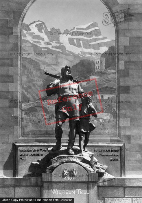 Photo of Lucerne, Tell's Monument, Altdorf c.1935