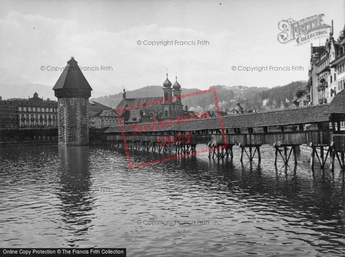 Photo of Lucerne, The Kapellbrücke And Wasserturm 1938