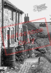 Ludford Magna, Sweeping The Front Path, Fanny Hands Lane c.1955, Ludford