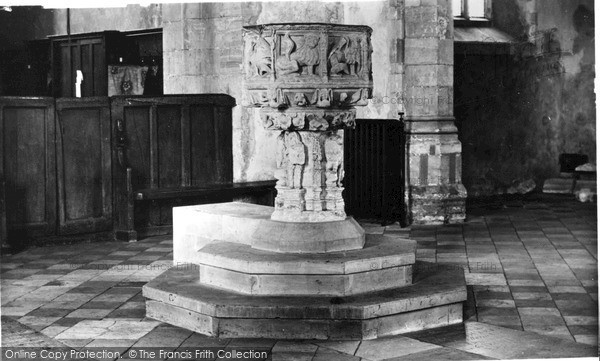 Photo of Ludham, St Catherine's Church, The Font c.1930