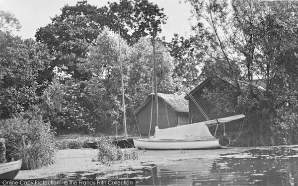 Photo of Ludham, Womack Water, Boat Houses c.1930