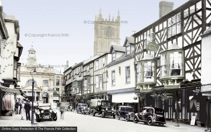 Photo of Ludlow, Broad Street And Angel Hotel 1936