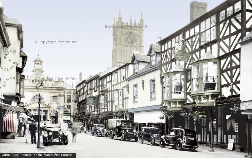Ludlow, Broad Street and Angel Hotel 1936