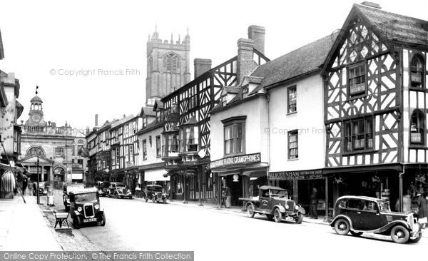 Photo of Ludlow, Broad Street And Angel Hotel 1936