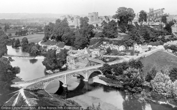 Photo of Ludlow, Dinham Bridge And The Castle c.1935