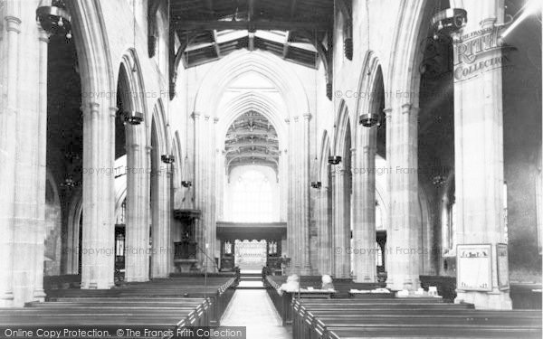 Photo of Ludlow, Parish Church, The Nave c.1960