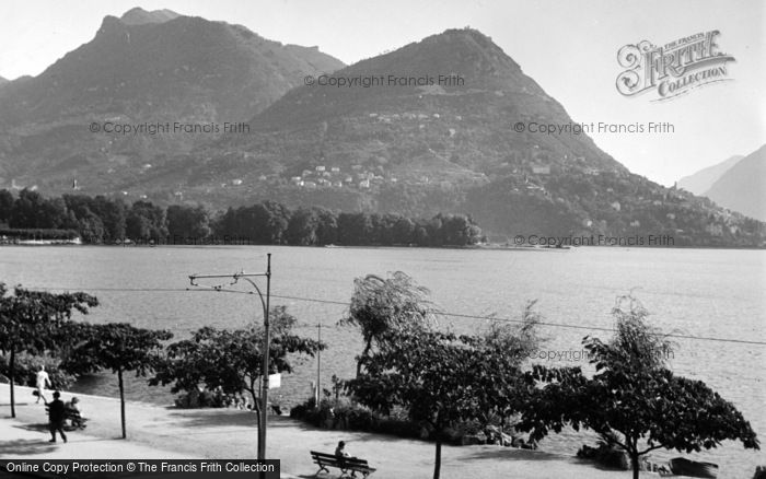 Photo of Lugano, Lake, Monte Bré And Monte Boglia c.1938