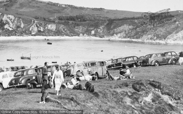 Photo of Lulworth Cove, Cars And People c.1955