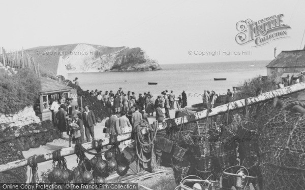 Photo of Lulworth Cove, Lobsters Pots c.1955