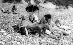 Sunbathing c.1965, Lulworth Cove