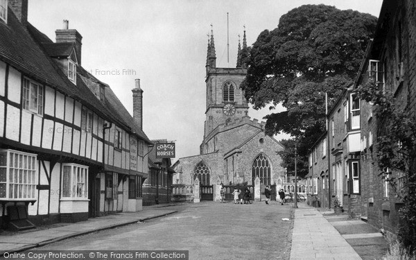 Photo of Lutterworth, Church Street and St Mary's Church c1955