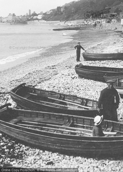 Photo of Lyme Regis, Boatmen On The Beach 1922